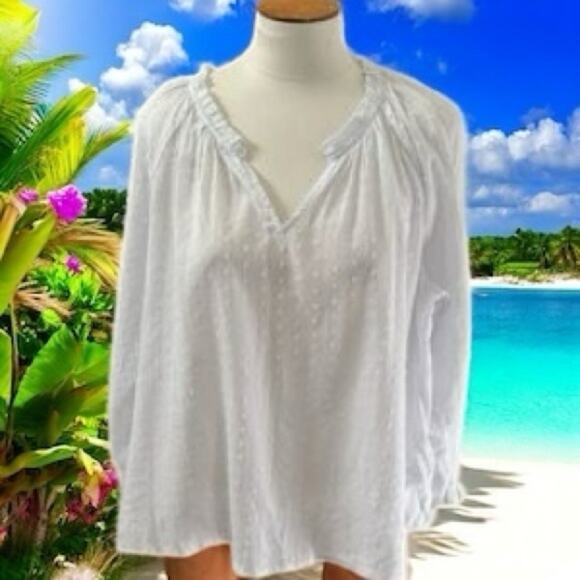 J. Crew NWT White artist top Textured Fabric 100% Cotton  XS 79.00 - Picture 3 of 7
